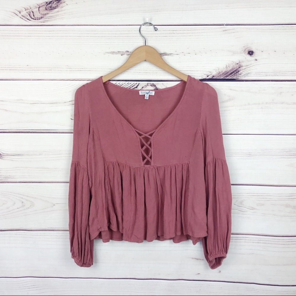 Patrons of Peace Pink Flowy Top